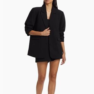 Good American Luxe Suiting Boyfriend Blazer Black Long Sleeve sz 3/4 Large